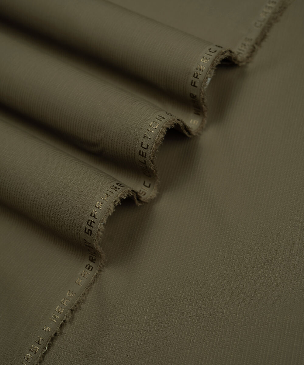 Men's Unstitched Two-Piece Camel Brown  Premium Wash & Wear Dobby Suit