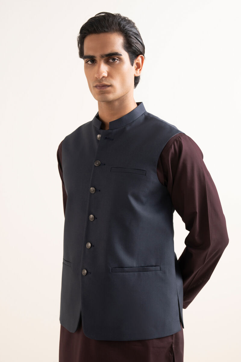 Textured Wash & Wear Waistcoat