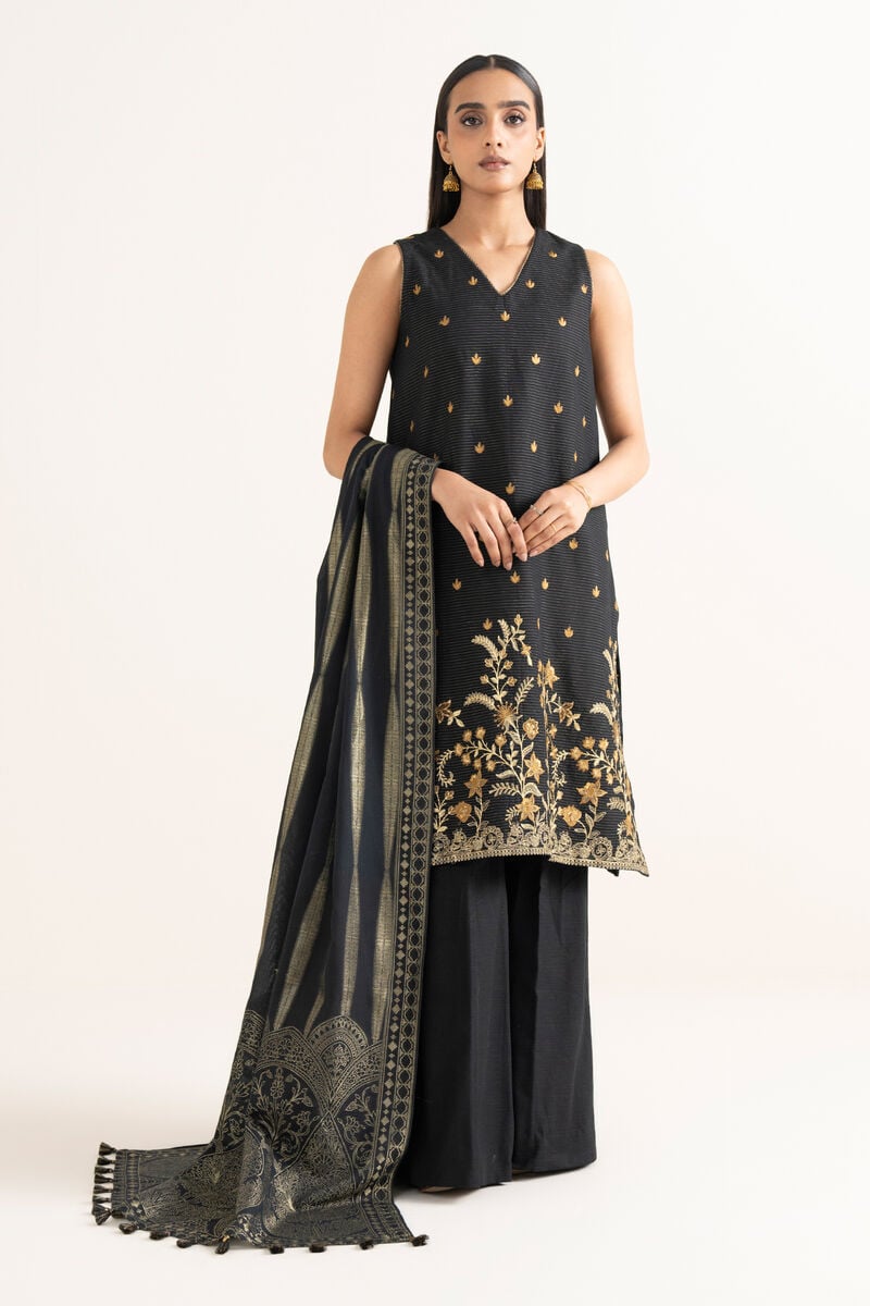 3 Piece - Embroidered Zari Khaddar Suit