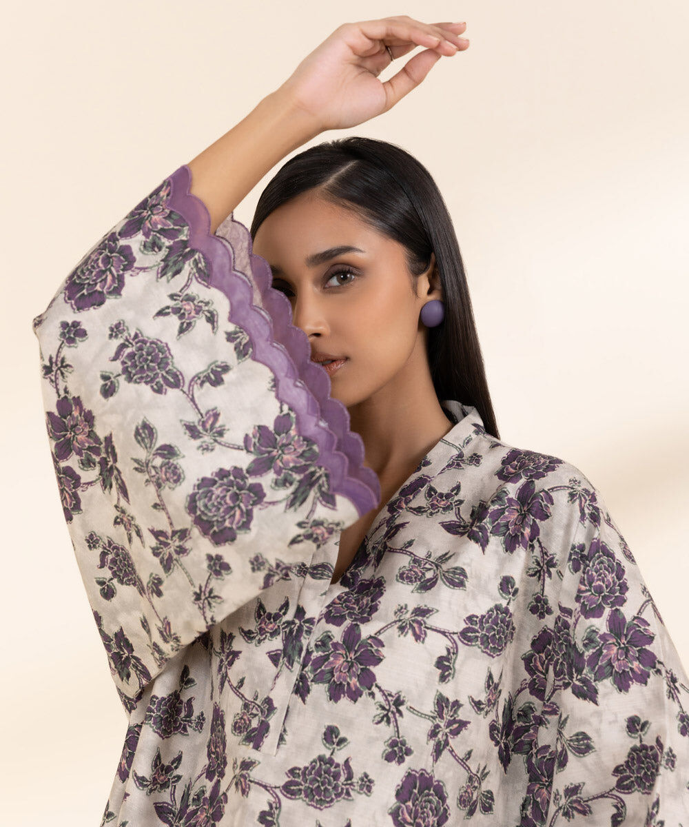 Women's Unstitched Light Khaddar Grey Printed 2 Piece Suit