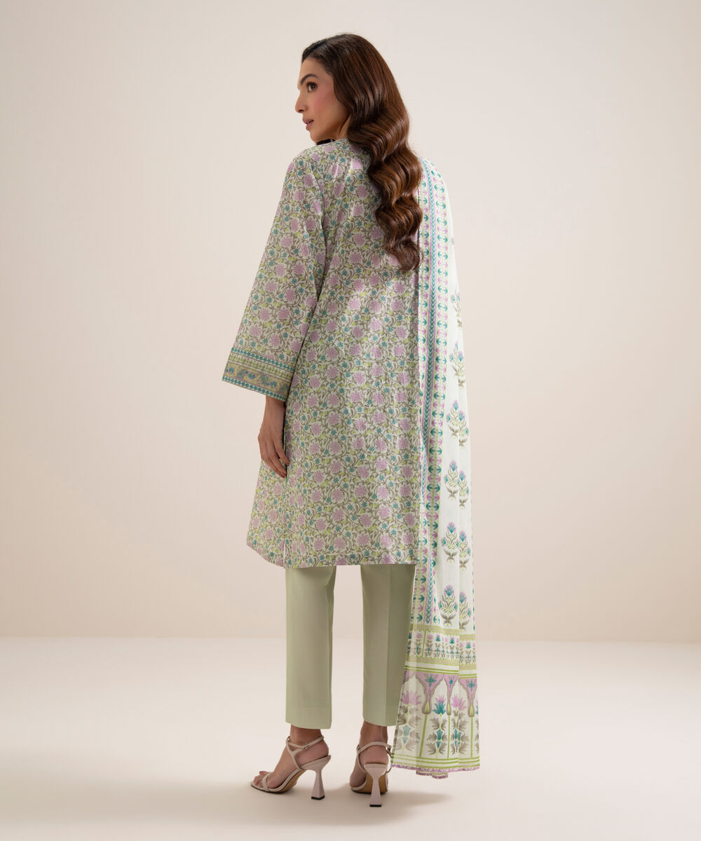Women's Unstitched Lawn Embroidered Multi  3 Piece Suit