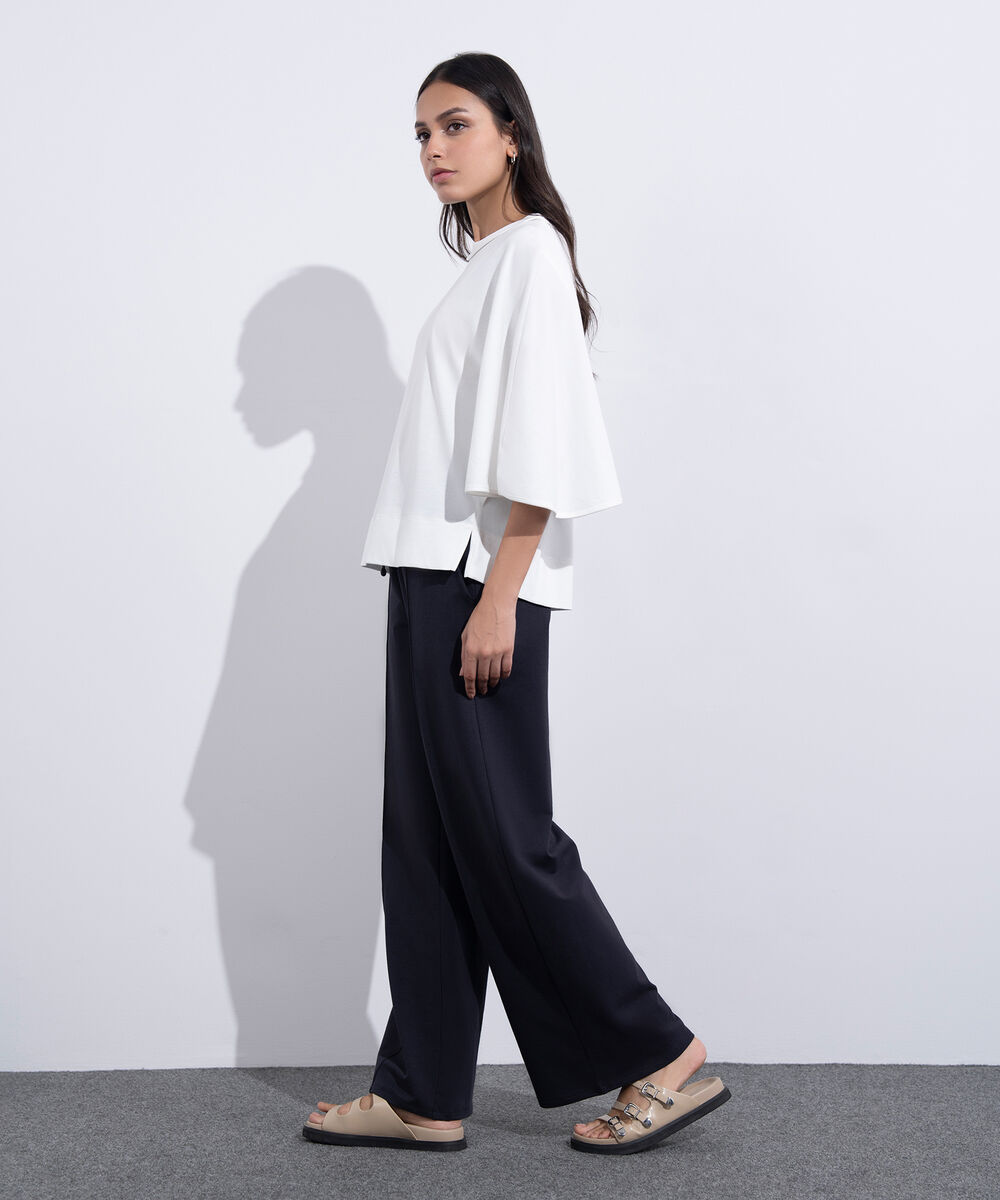 Women's Western Wear White Kimono Sleeved T-Shirt