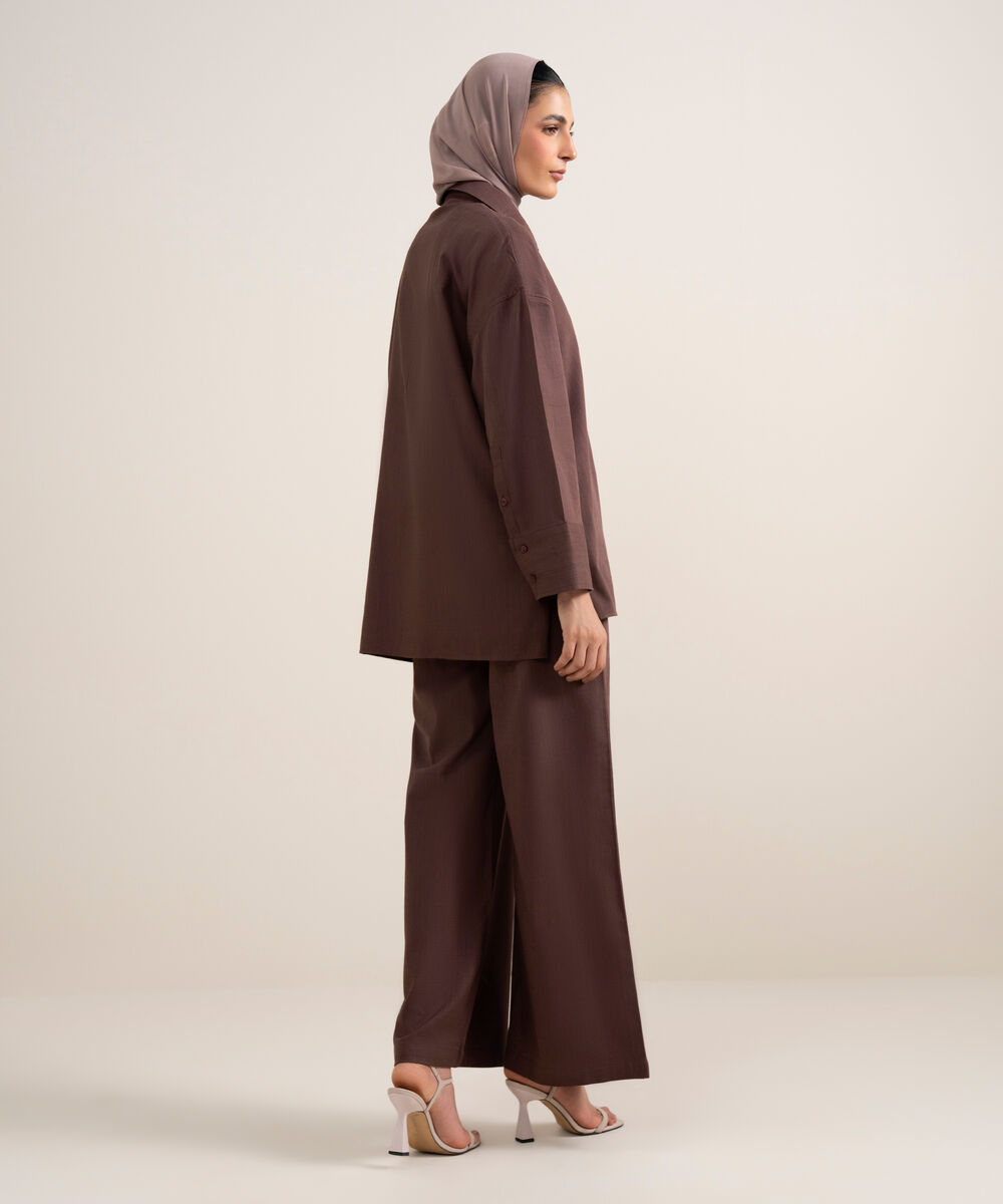 Women's Plumish Brown Loose Fit Tunic Top