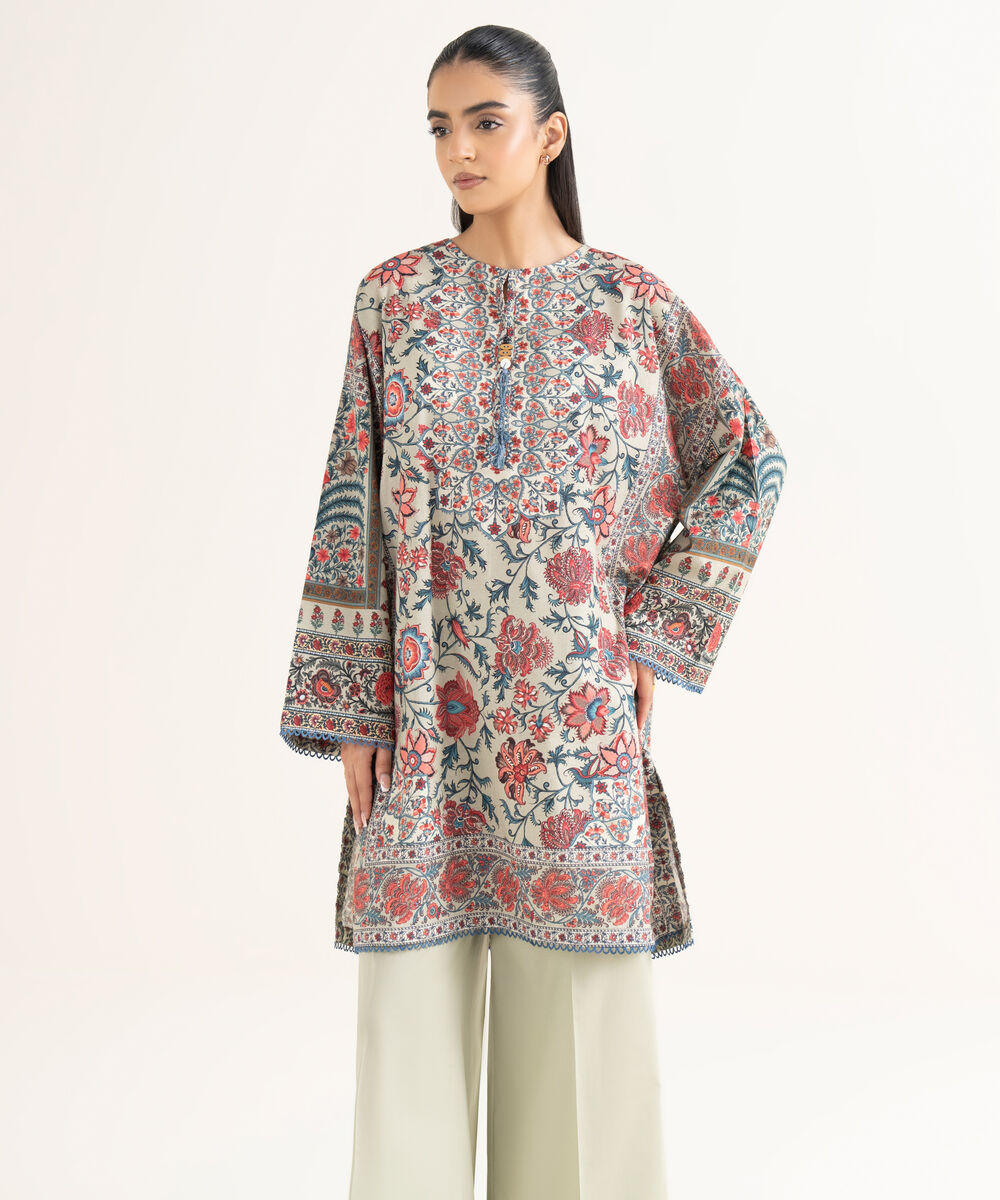 Women's RTW Cambric Printed Boxy Multi Shirt