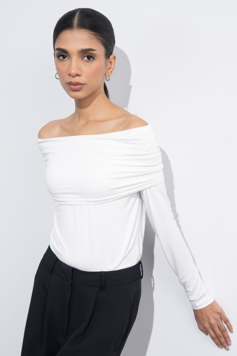 Gathered Off-Shoulder Top