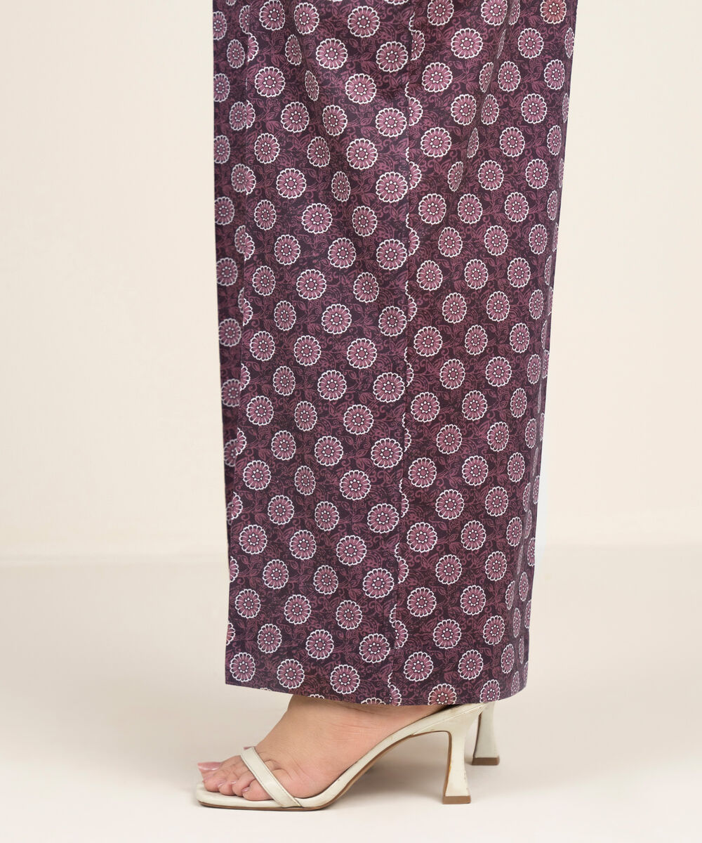 Women's RTW Cambric Printed Purple Culottes