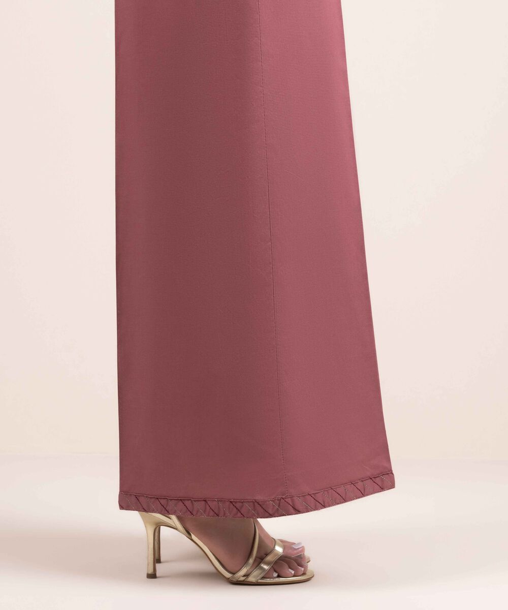 Woman - Pink Solid Cambric Culottes