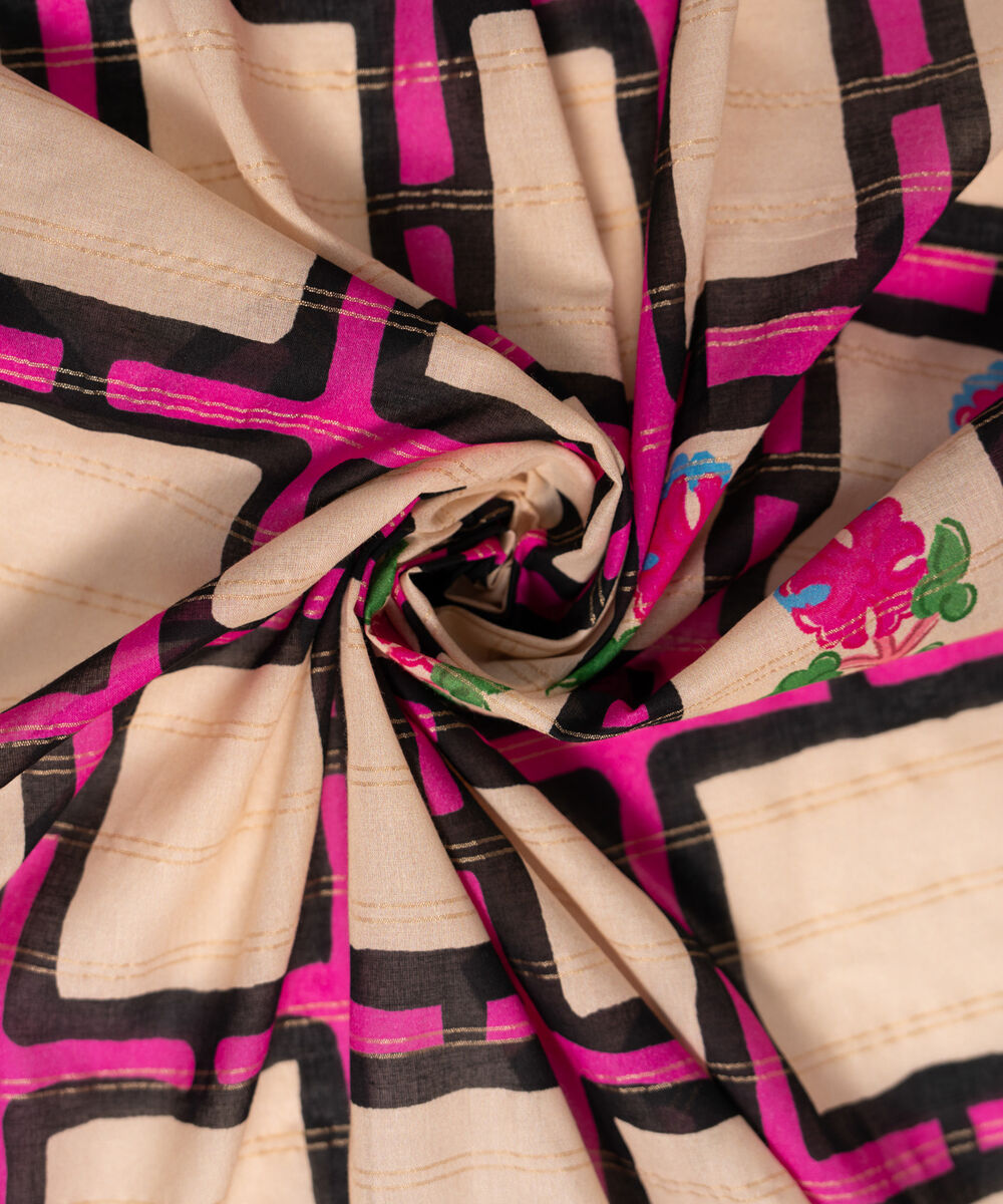 Zari Lawn Printed Off White Dupatta