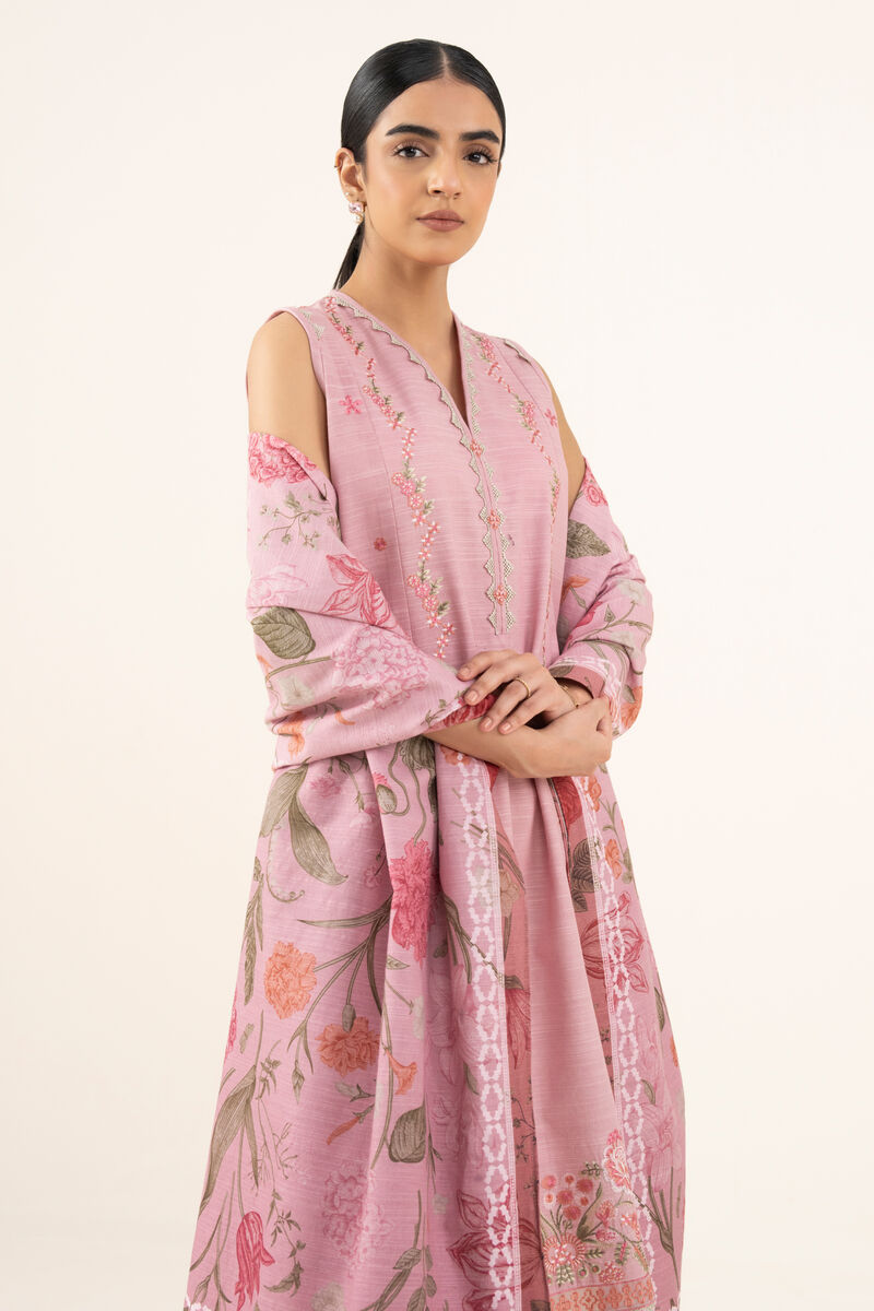 2 Piece - Embroidered Khaddar Suit