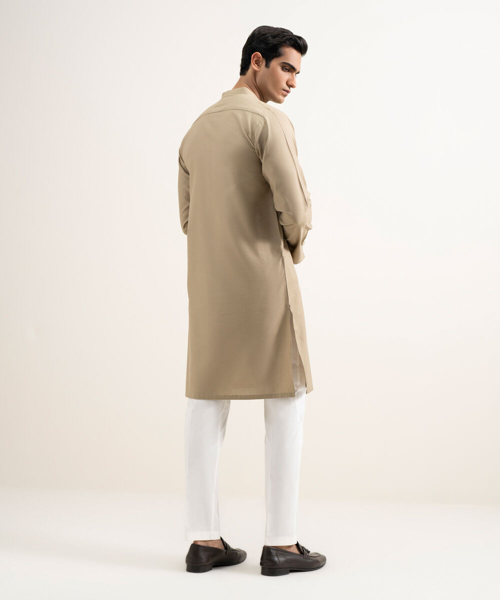 Men's Stitched Khaki Kurta