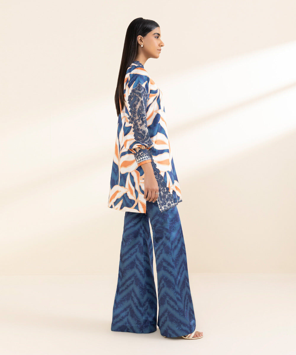 Woman - Multi 2 Piece - Embroidered Satin Suit