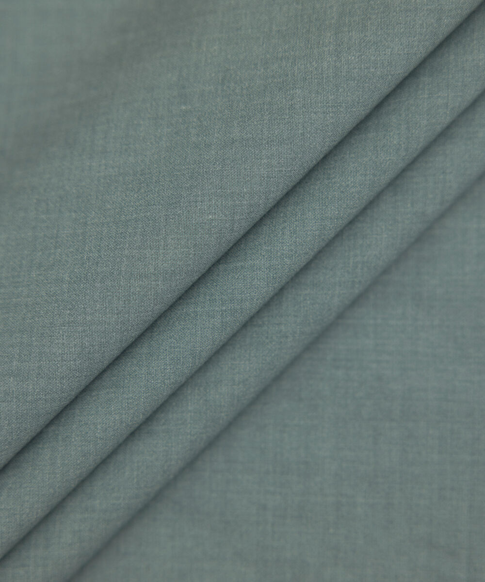 Men Unstitched Wash & Wear Green Full Suit Fabric