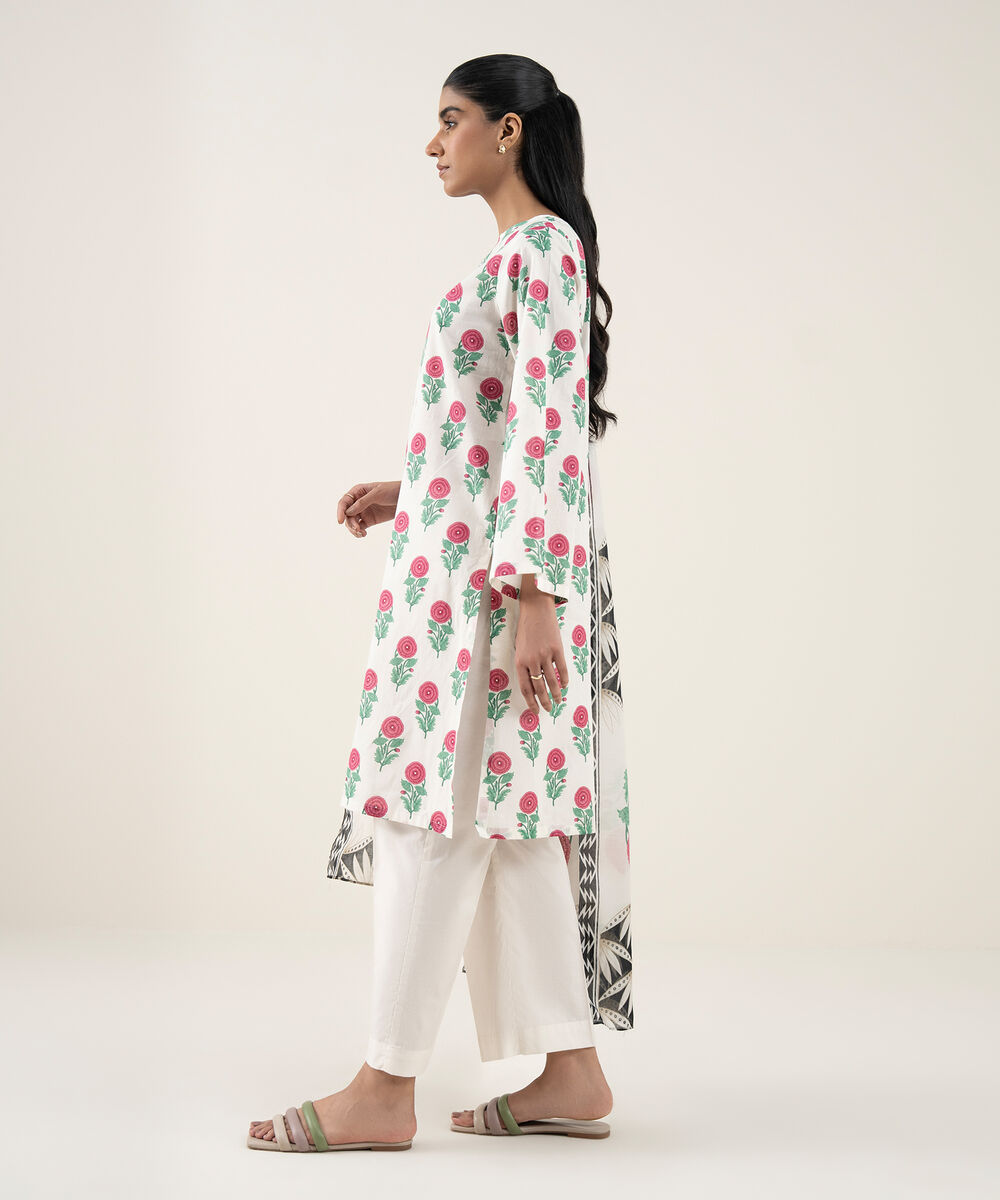 Women's Unstitched Lawn Printed Multi 3 Piece Suit