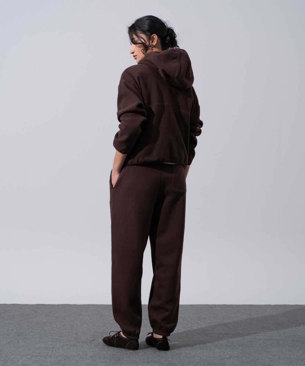 Women's Western Wear Brown Fleece Jogger Trousers