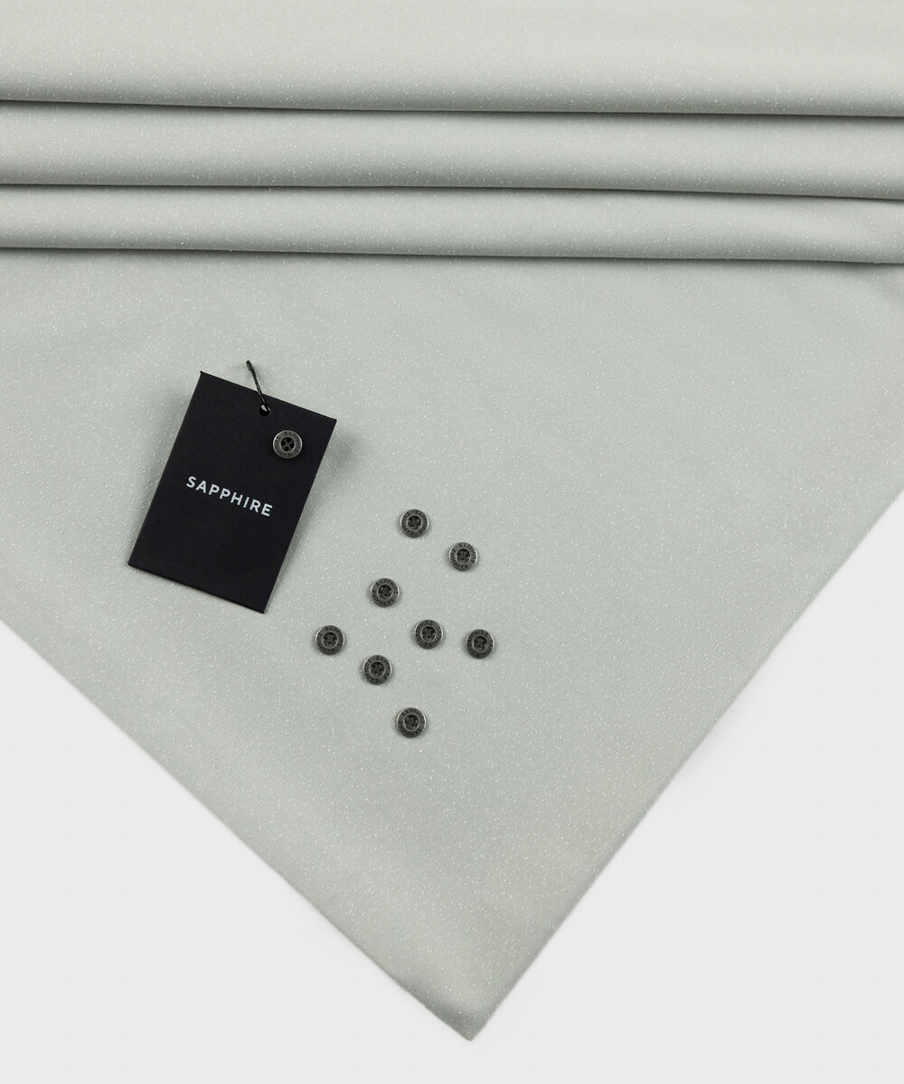 Men's Unstitched Two-Piece Dobby Wash and Wear Light Grey Suit.