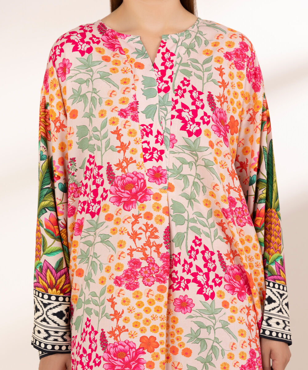 Women's RTW Arabic Lawn Multi Printed Boxy Shirt