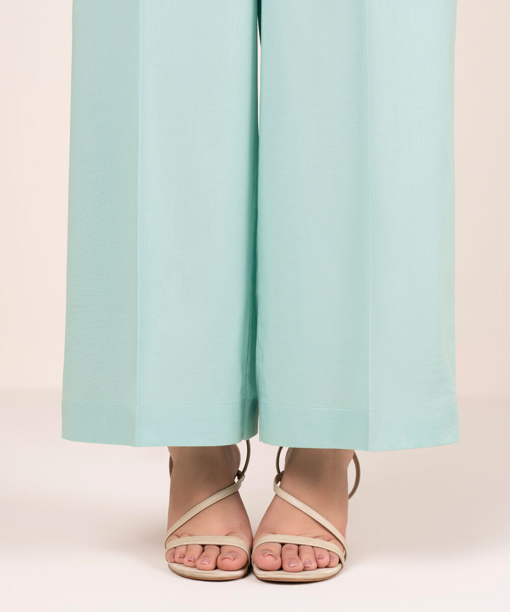 Women's RTW Cambric Solid Green Culottes