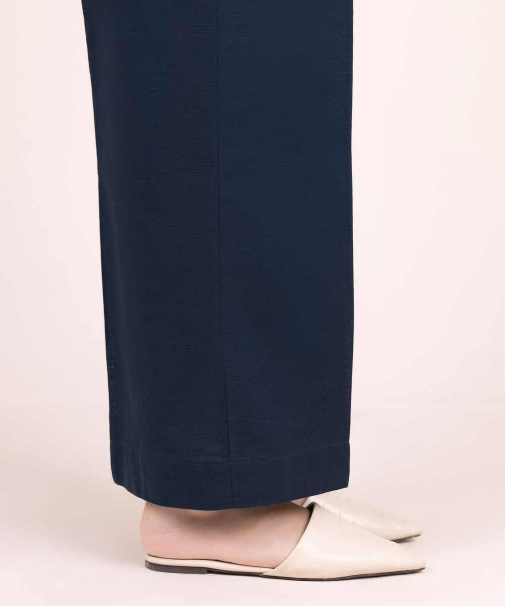 Women's RTW Khaddar Solid Blue Culottes