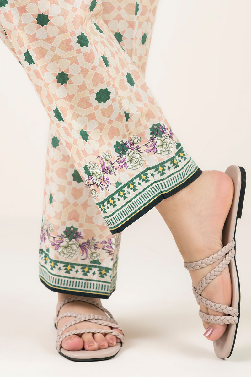 Printed Cambric Straight Pants