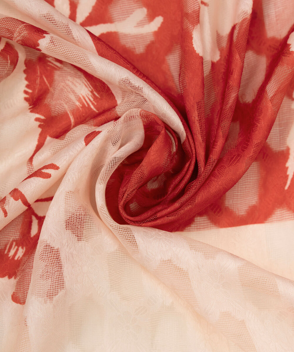 Brochea Jacquard Printed Orange Dupatta