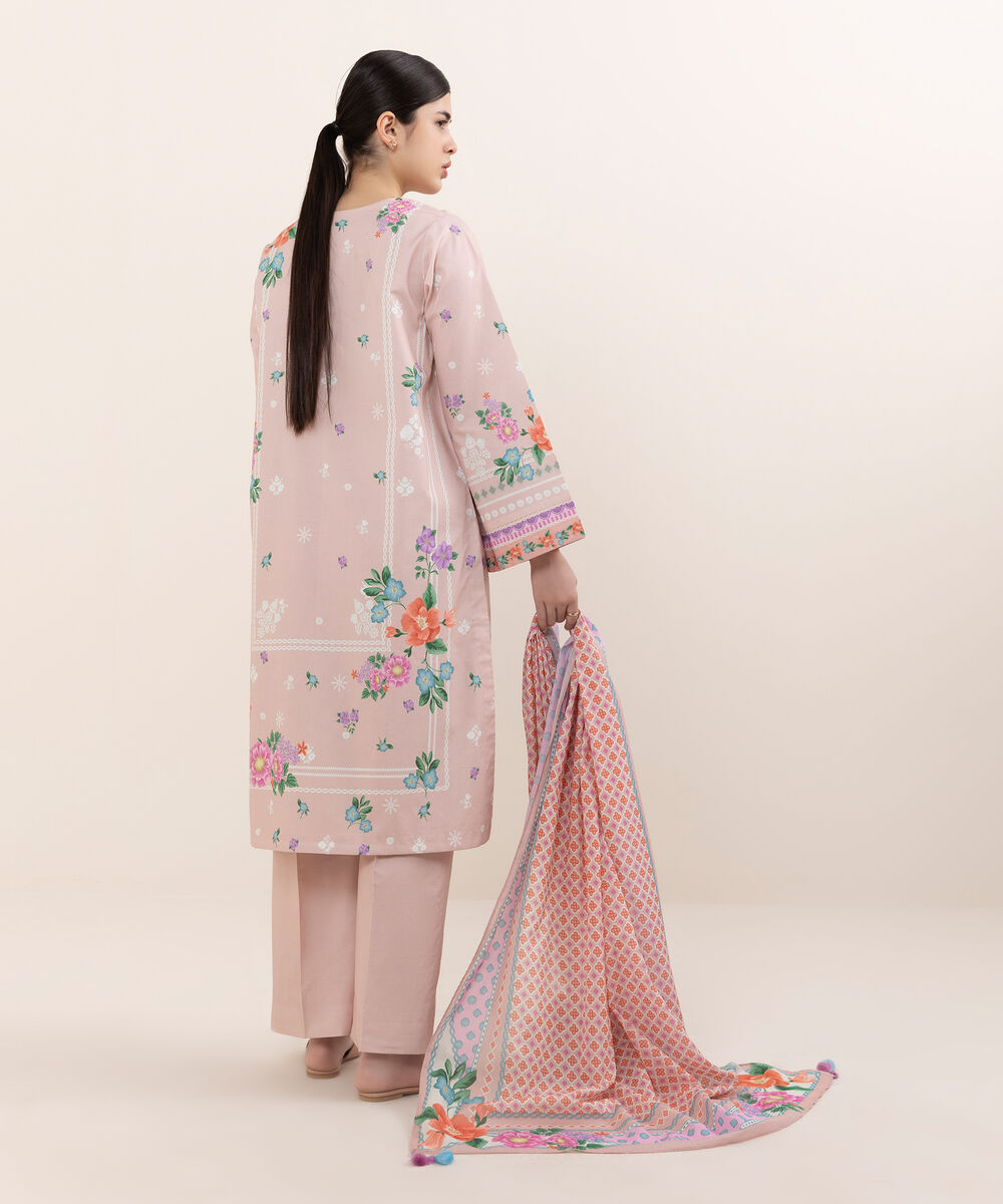 Women's Unstitched Cotton Printed Three Piece Suit