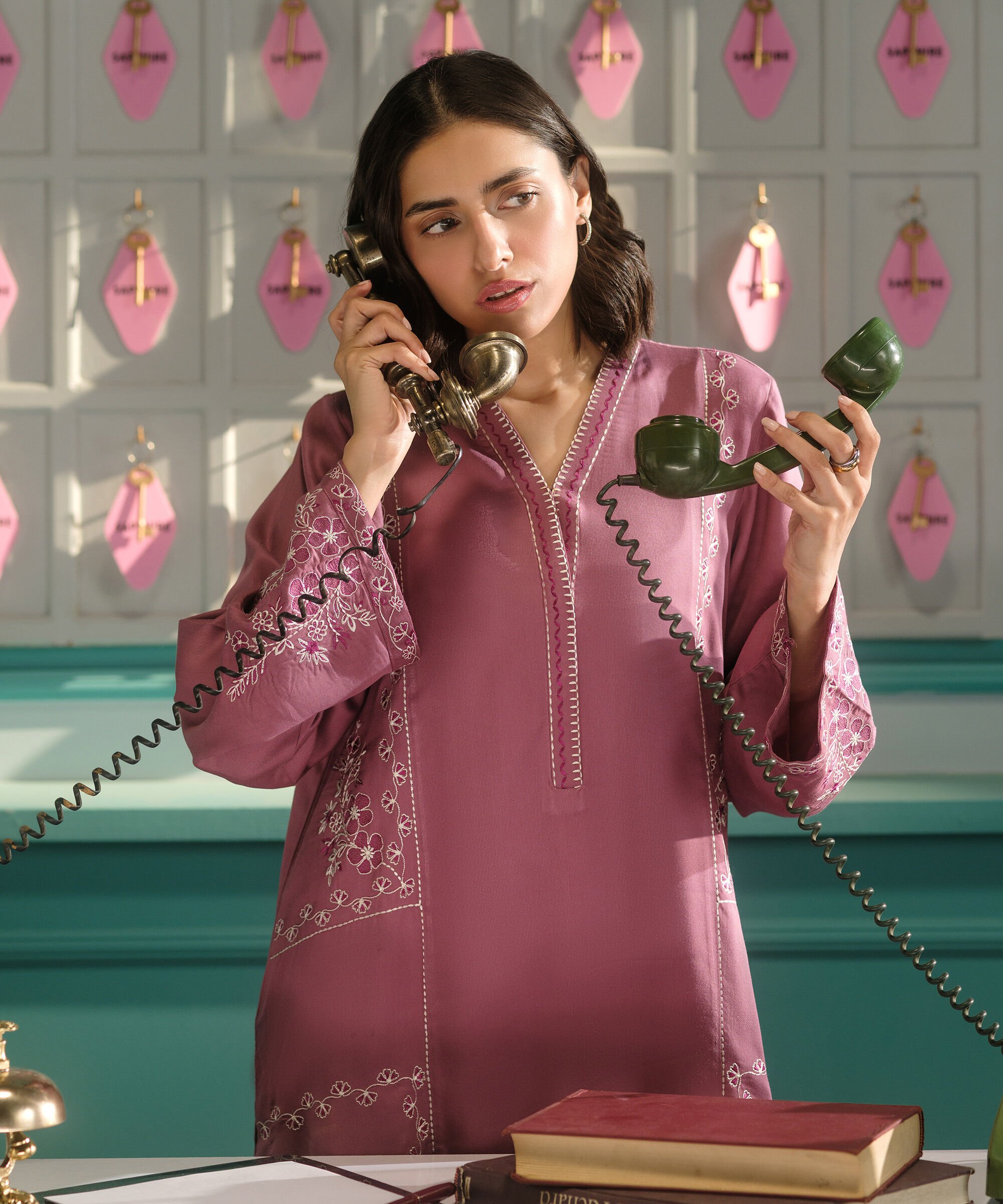 【新品未開封】piping color roomwear （ladies） RTW 2 PC Suit 003PCW25V439 Sapphire PK