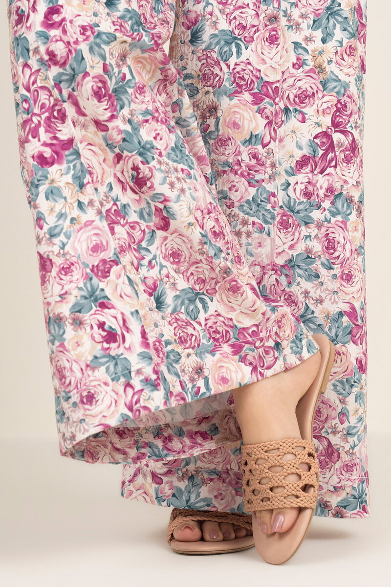 Pinted Seersucker Flared Pants