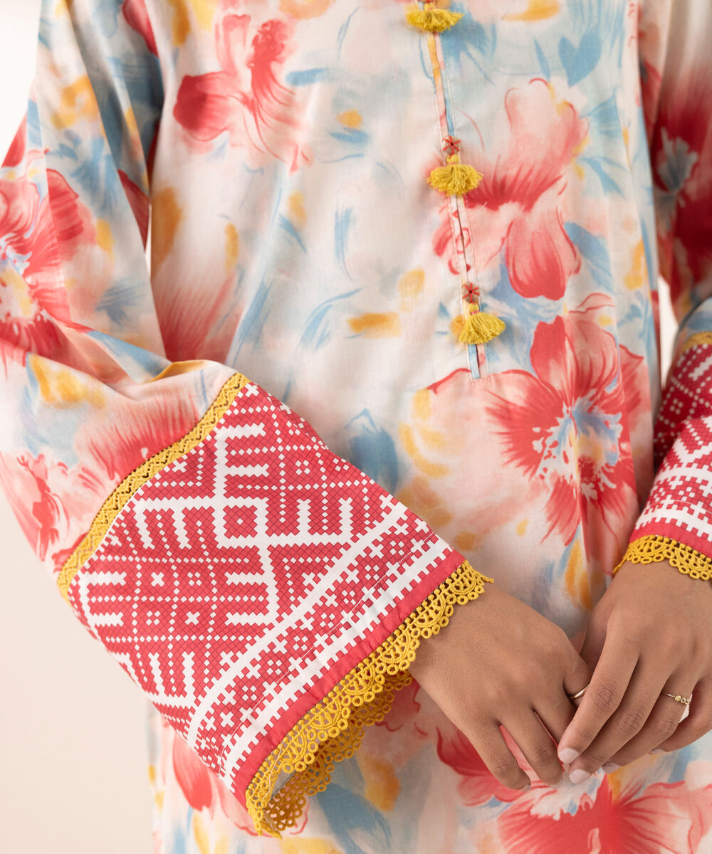 Women's RTW Lawn Multi Printed A-Line Shirt