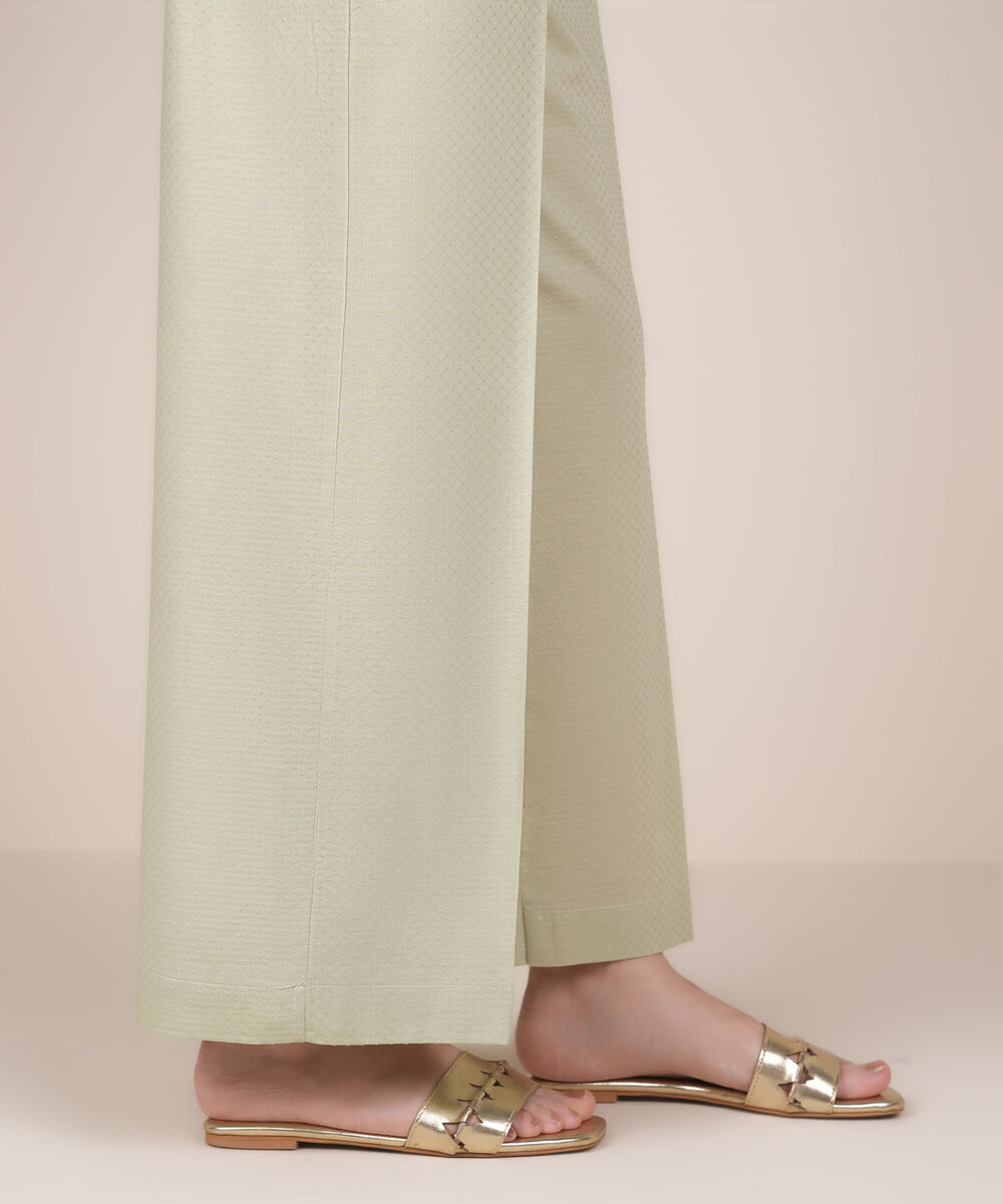 Women's RTW Dobby Off White Solid Culottes