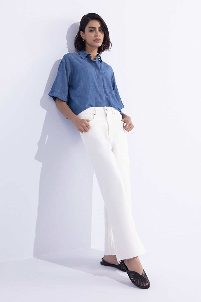 Cropped Wide Leg Jeans