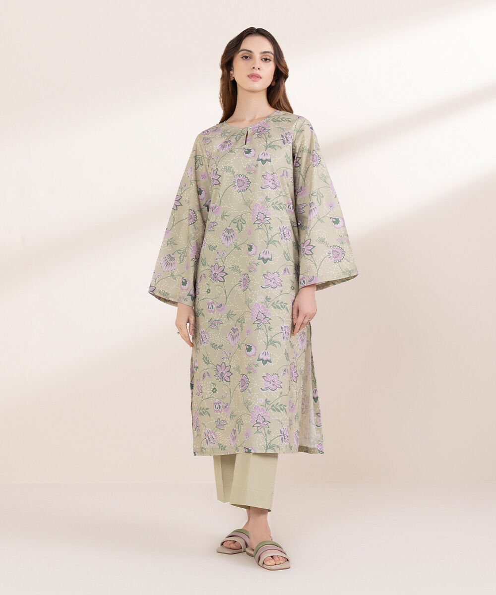 Women's RTW Lawn Multi Printed A-Line Shirt