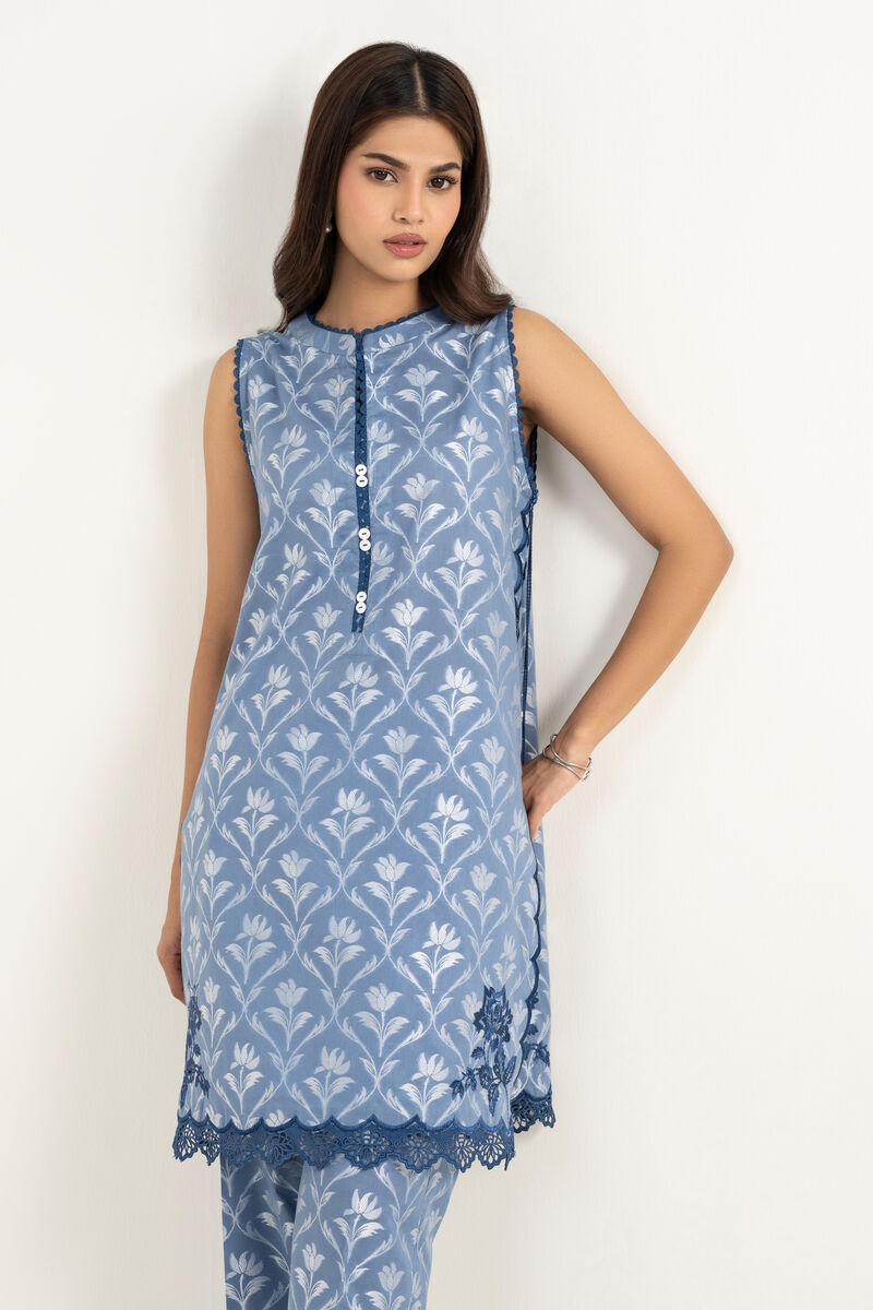 2 Piece - Embroidered Jacquard Suit