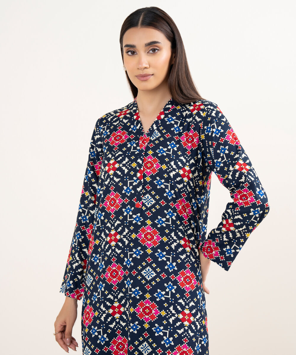 Women's RTW Arabic Lawn Multi Printed Straight Shirt