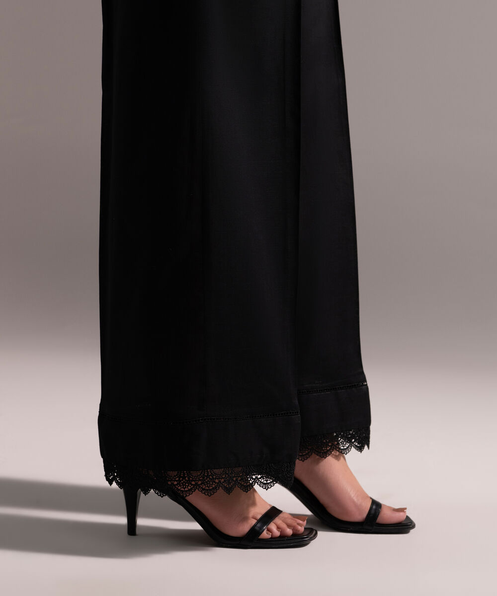 Women's RTW Crosshatch Solid Black Culottes