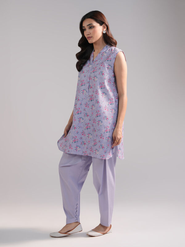 2 Piece - Printed Seersucker Suit