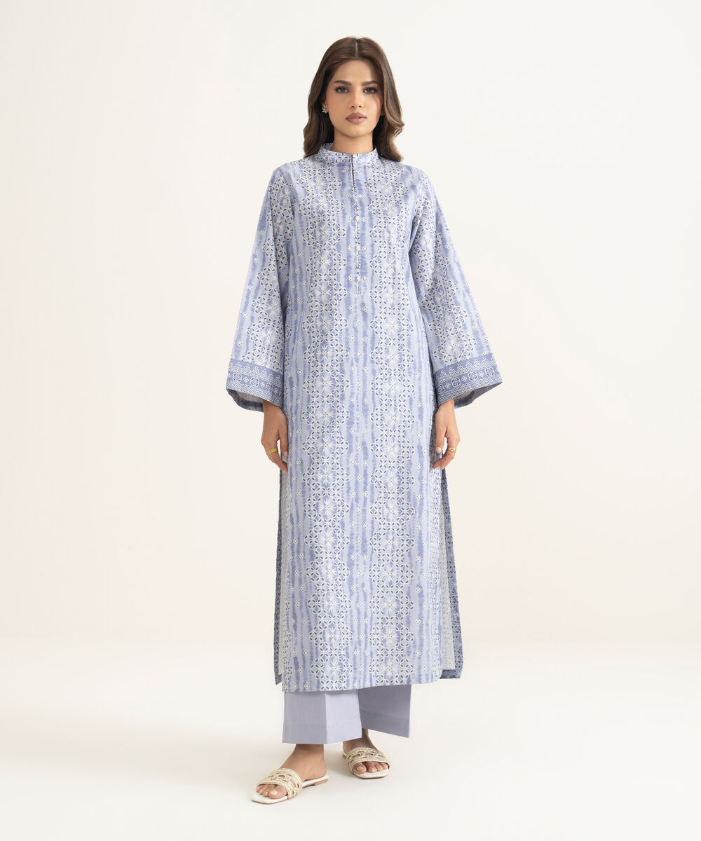 Women's Unstitched Lawn Printed Purple 2 Piece Suit