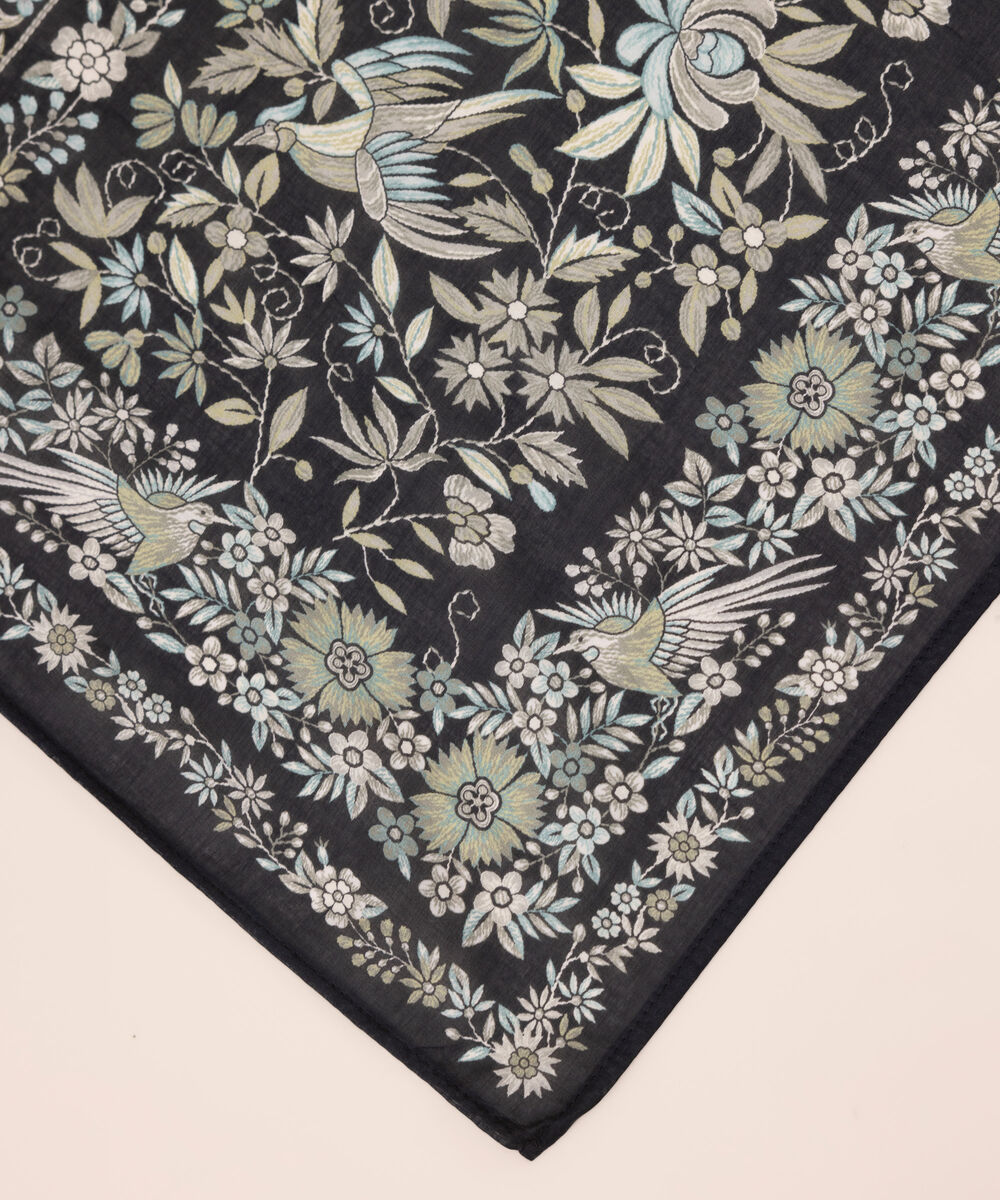 Fine Voile Black Printed Dupatta