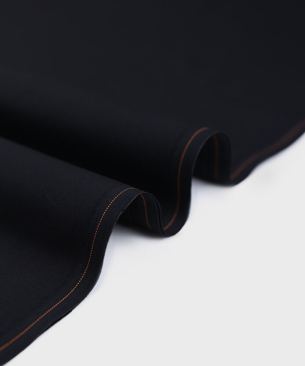 Men Unstitched Cotton Black Full Suit Fabric
