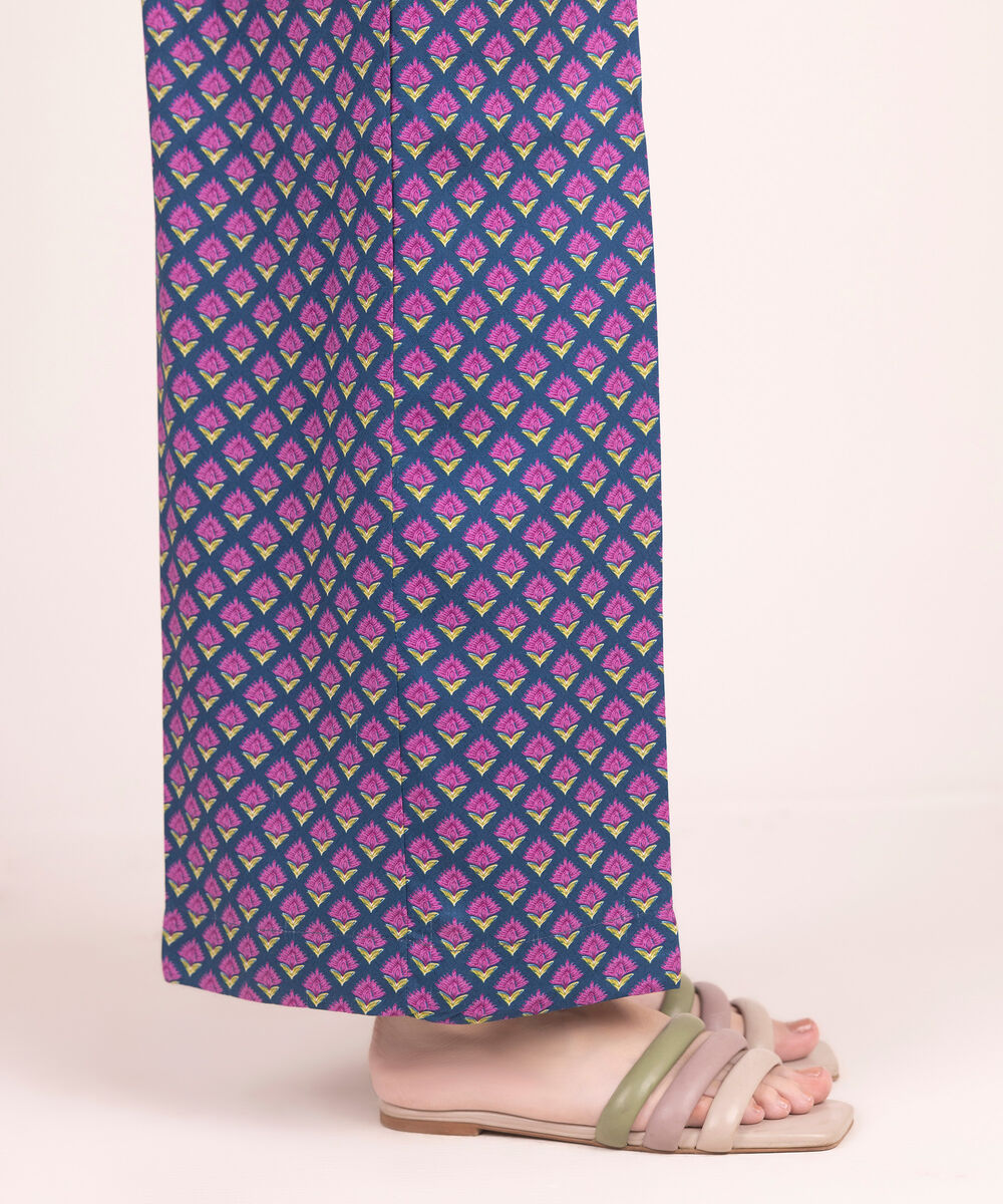 Women's RTW Arabic Dobby Printed Teal Culottes