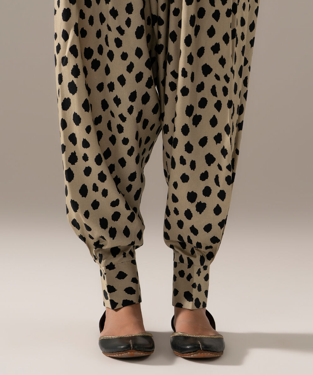 Women's RTW Bedford Printed Muted Green Balloon Pants