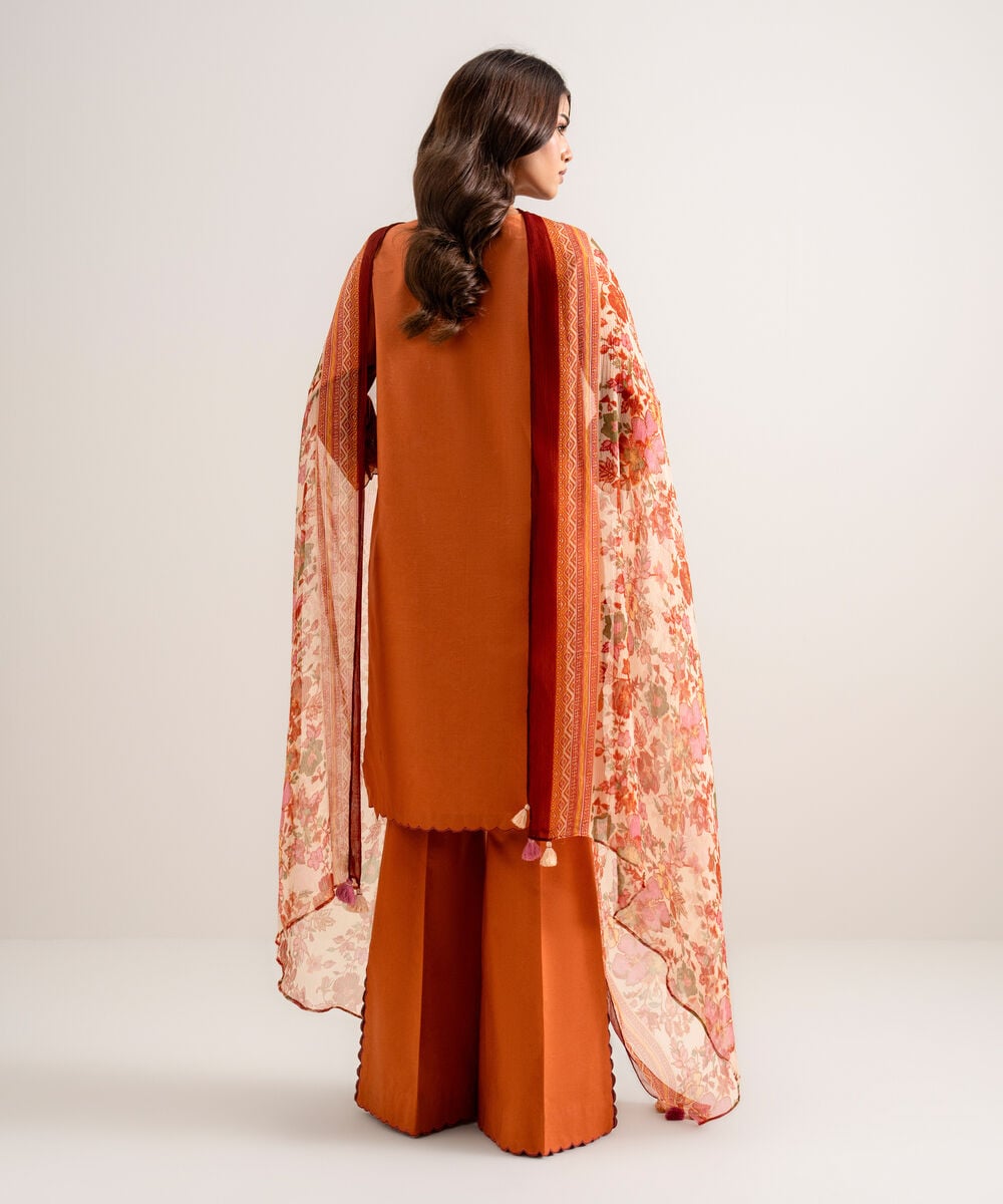 3 Piece - Embroidered Lawn Suit — Sapphire view 4