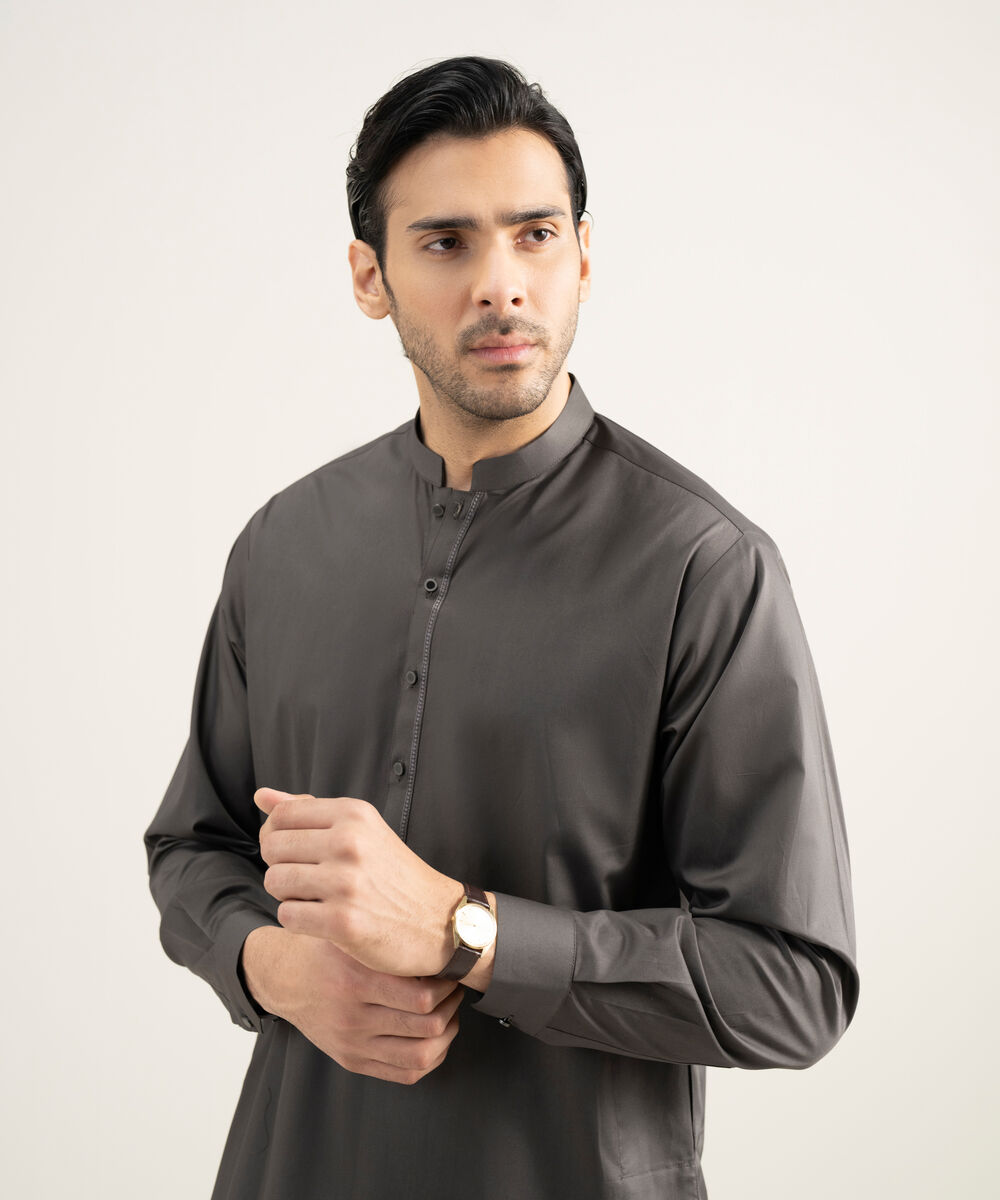 Men's Stitched Premium Cotton Dark Mauve Suit