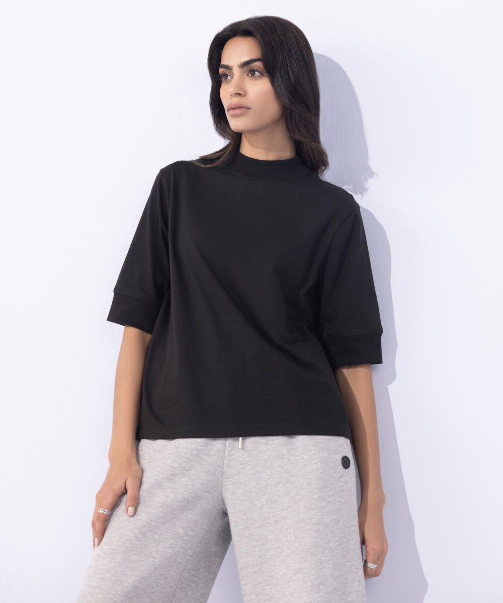 Woman - Black Heavy Weight Short Sleeve T-Shirt