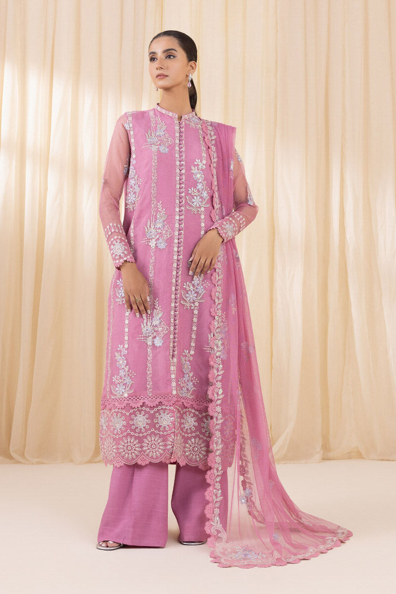 3 Piece - Embroidered Organza Suit
