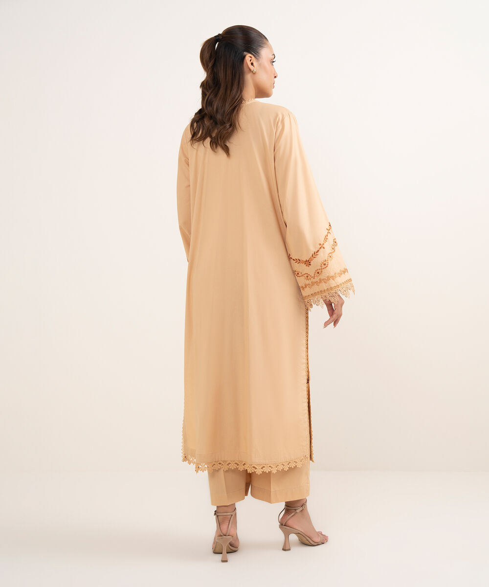 Women's RTW Cambric Brown Dyed Aline Shirt