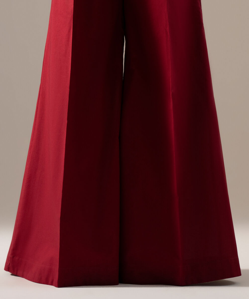 Women's RTW Cambric Solid Maroon Sharara