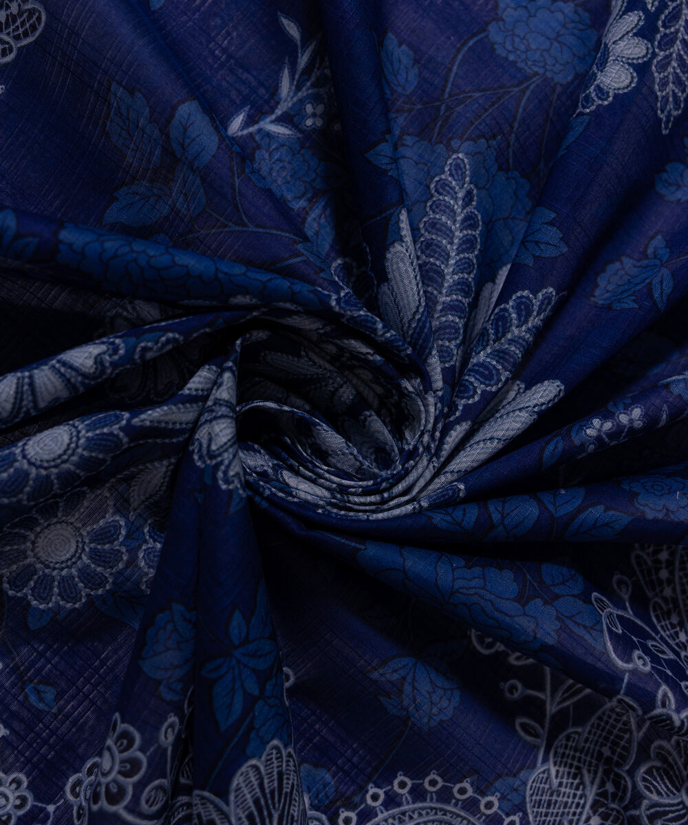 Lawn Printed Dark Blue Dupatta