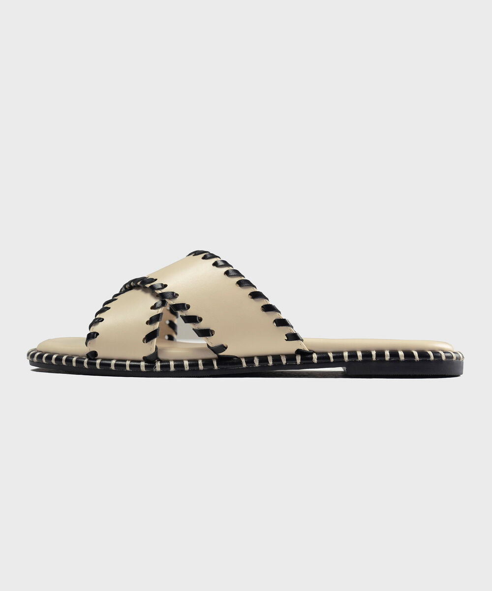 Women's Off White Crossover Strap Sandal