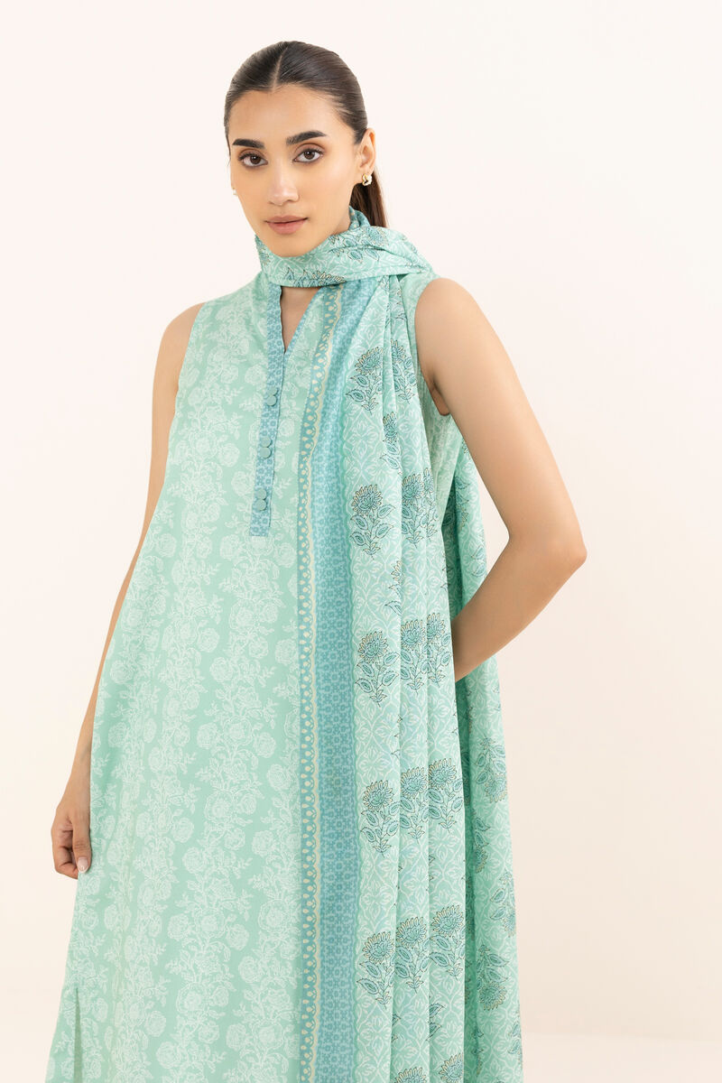 3 Piece - Printed Arabic Lawn Suit