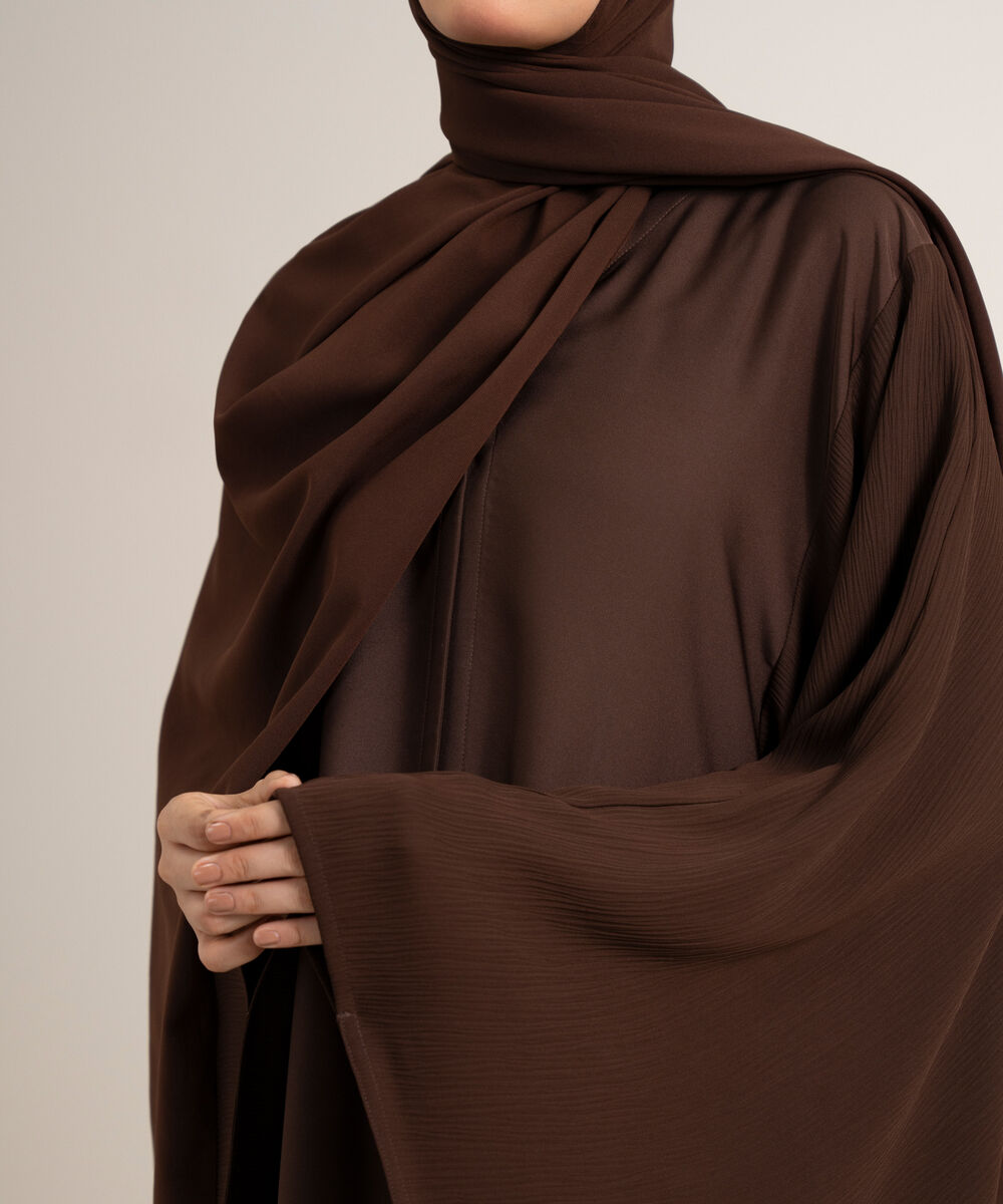 Women's Brown Kaftan Abaya Set